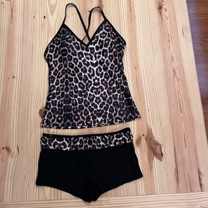 Large cheetah tankini